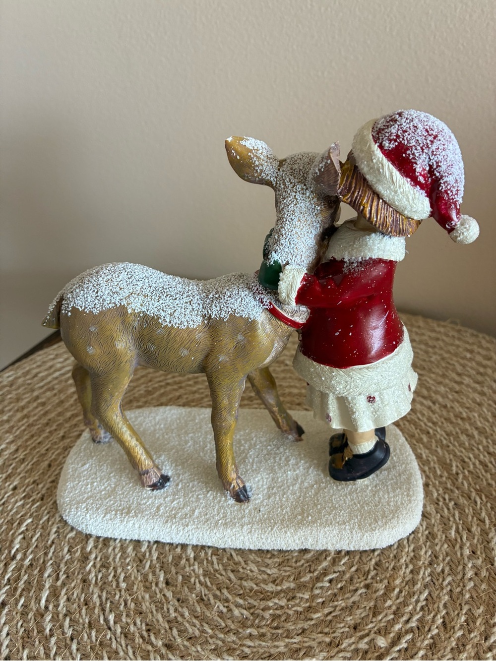 Hobby Lobby Girl Hugging/Kissing Deer Holiday Figurine - Picture 5 of 13